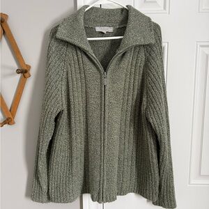 Carolyn Taylor Green Zip-Up Sweater